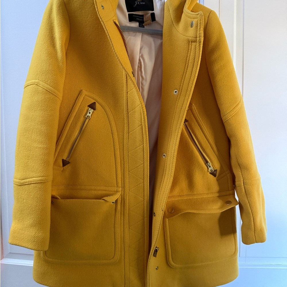 J.Crew Wool Stadium Coat with Hood - 10 Petite